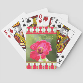 Cartas de juego de fotos de zinnia rosa