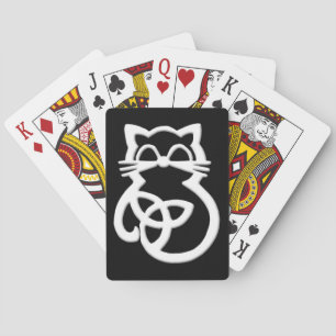 Cartas de juego de gatos celtas de la Trinidad bla