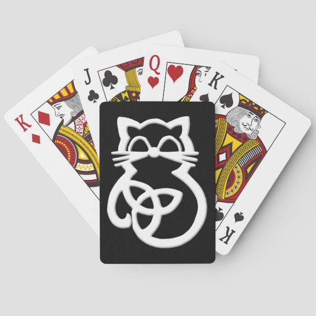 Cartas de juego de gatos celtas de la Trinidad bla (Reverso)