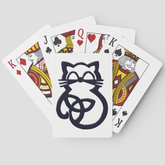 Cartas de juego de gatos celtas de la Trinidad neg (Reverso)