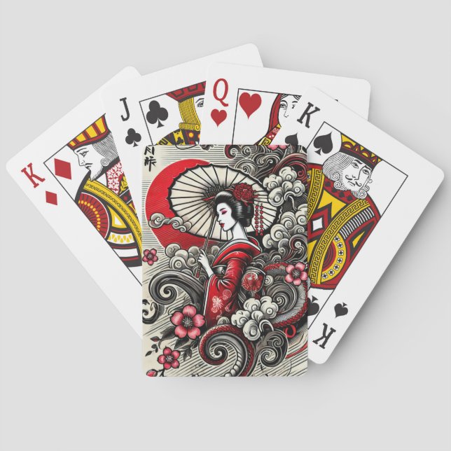 Cartas de juego de Geisha (Reverso)