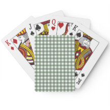 Cartas de juego de gingham verde