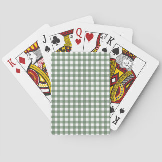 Cartas de juego de gingham verde