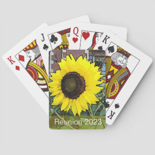 Cartas de juego de girasol amarillo