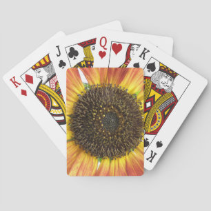 Cartas de juego de girasol naranja