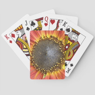 Cartas de juego de girasol rojo y amarillo