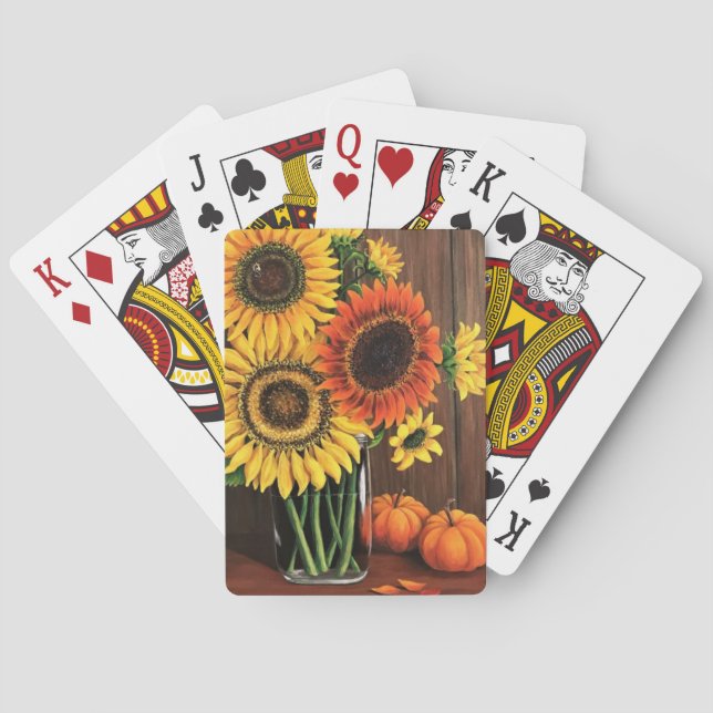 Cartas de juego de girasoles (Reverso)