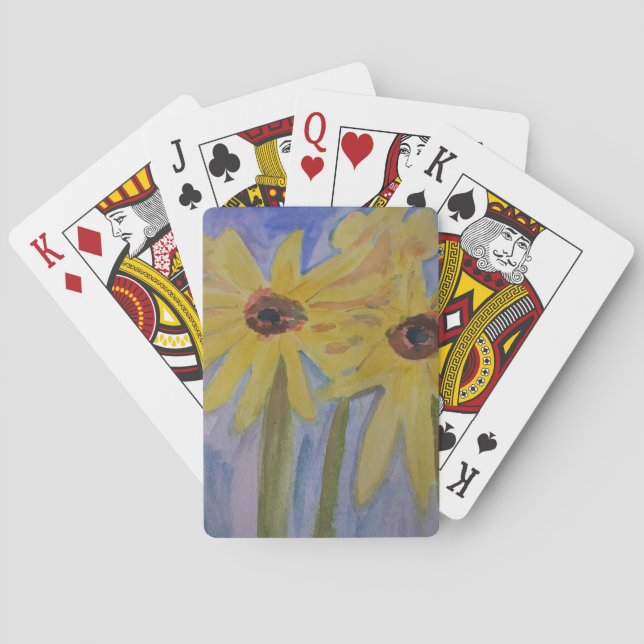 Cartas de juego de girasoles amarillos (Reverso)