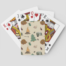 Cartas de juego de Goldendoodle de camping