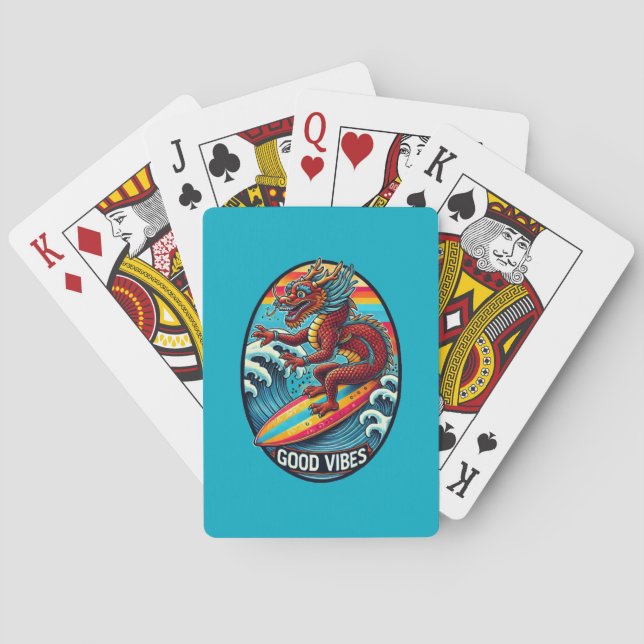 Cartas de juego de Good Vibes Surfing Dragon (Reverso)