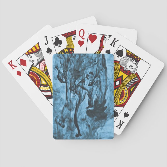 Cartas de juego de gota de tinta azul (Reverso)