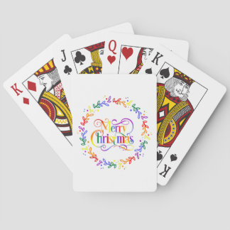 Cartas de juego de guiso Rainbow Merry Christmas W