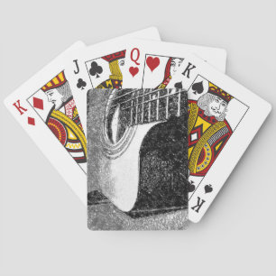 Cartas de juego de guitarra (negro y blanco)