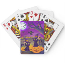 Cartas de juego de Halloween Spooky Kitties