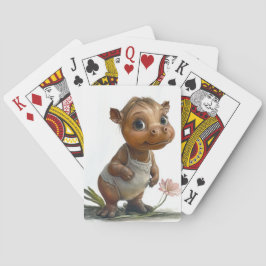 Cartas de juego de hipopótamo bebé