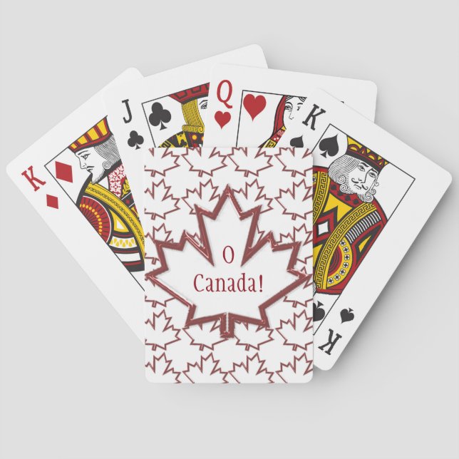 Cartas de juego de hoja de arce de Canadá (Reverso)
