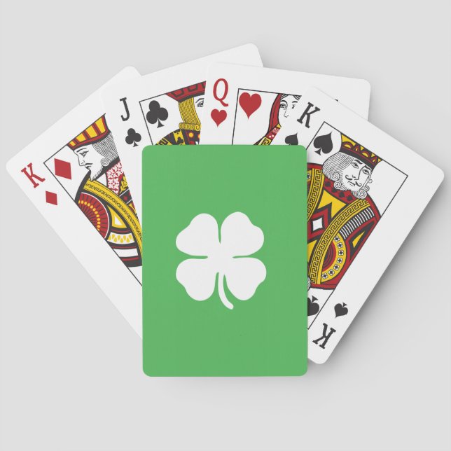 Cartas de juego de hojas de trébol blancas (Reverso)
