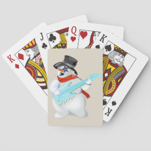 Cartas de juego de hombres de nieve de rock y Roll