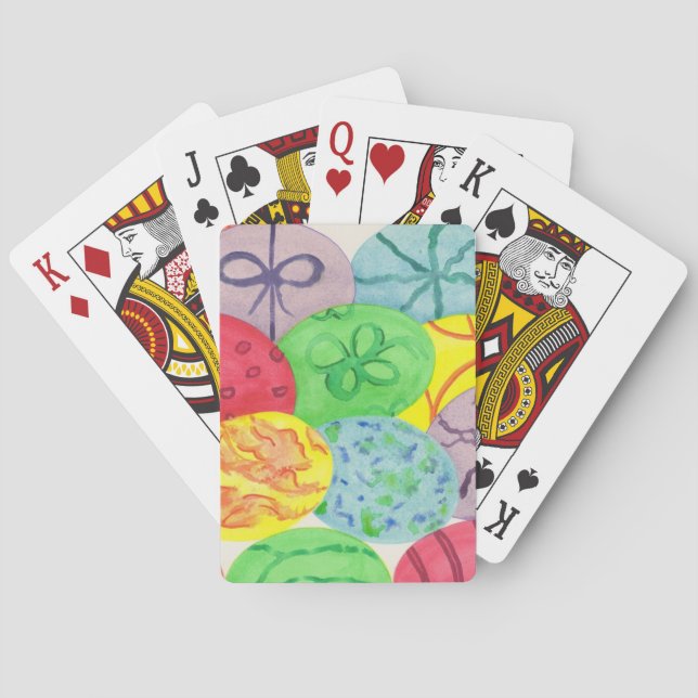 Cartas de juego de huevos de Pascua pintados de co (Reverso)
