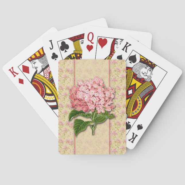 Cartas de juego de Hydrangeas de época (Reverso)