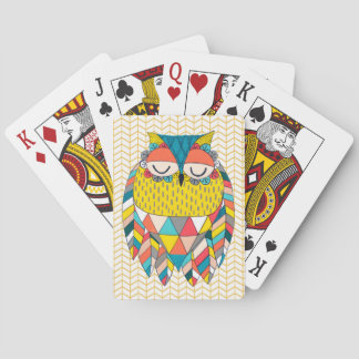Cartas de juego de Ilustracion de búho moderno tri