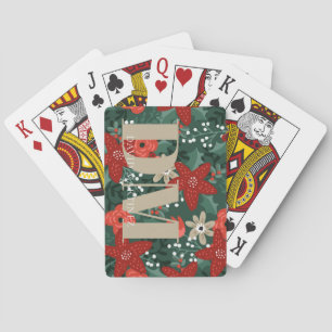 Cartas de juego de Iniciales Rojas, Blancas, Verde