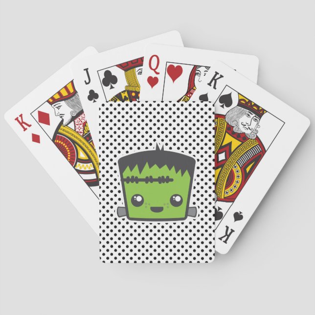 Cartas de juego de Kawaii Frankenstein (Reverso)