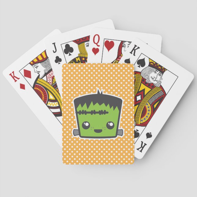 Cartas de juego de Kawaii Frankenstein (Reverso)