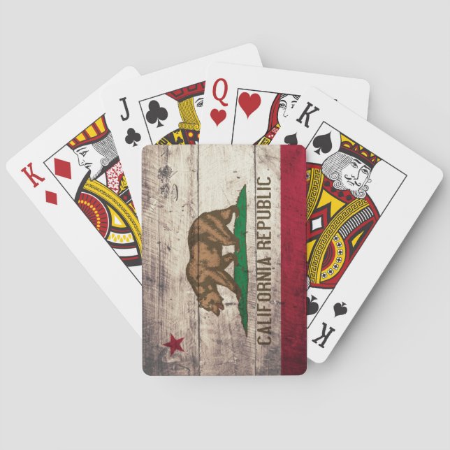 Cartas de juego de la antigua bandera de madera de (Reverso)
