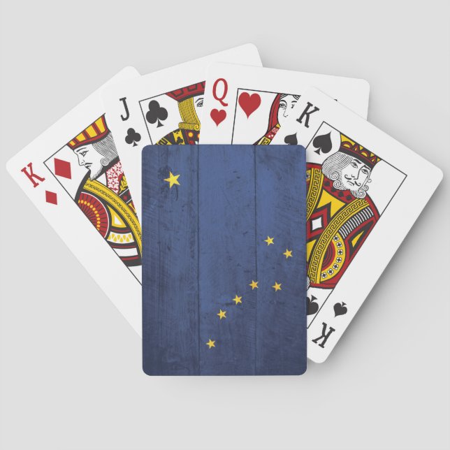 Cartas de juego de la antigua bandera de madera de (Reverso)