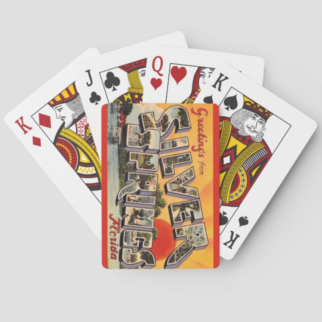 Cartas de juego de la atracción Retro Silver Sprin (Reverso)