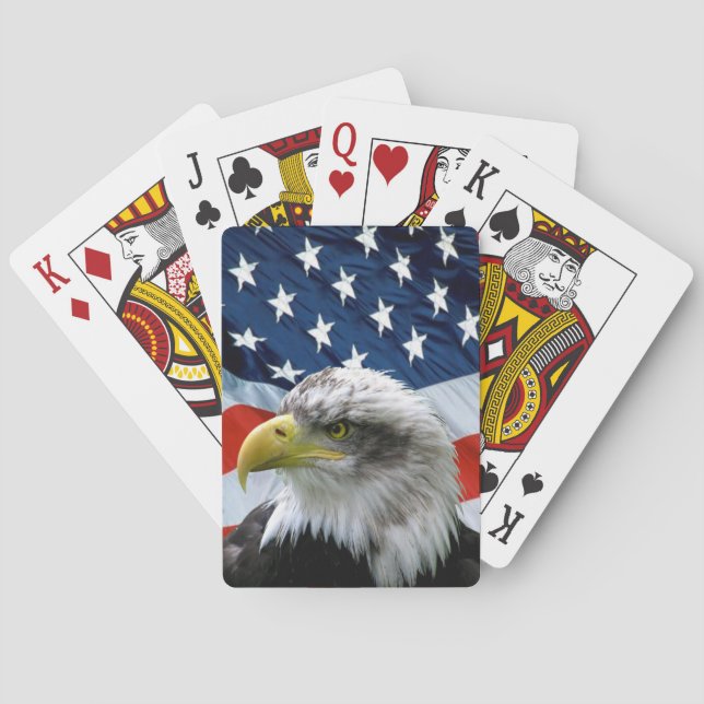Cartas de juego de la Bandera Americana del Águila (Reverso)