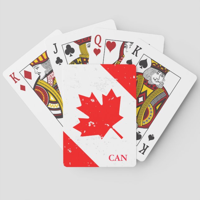 cartas de juego de la bandera de Canadá antigua de (Reverso)