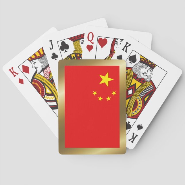 Cartas de juego de la bandera de China (Reverso)