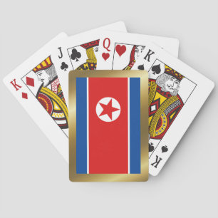 Cartas de juego de la bandera de Corea del Norte
