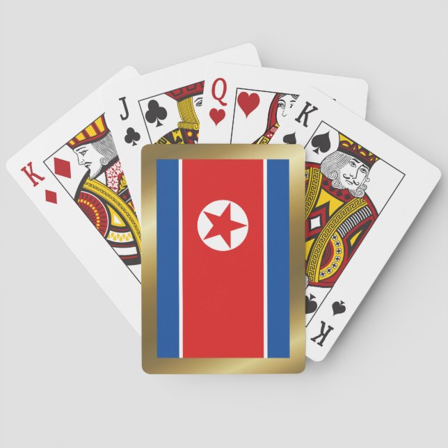 Cartas de juego de la bandera de Corea del Norte (Reverso)