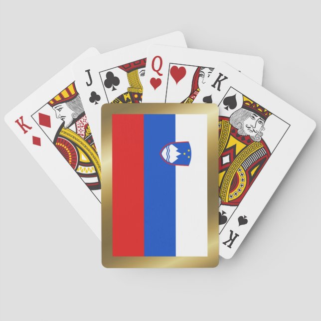 Cartas de juego de la bandera de Eslovenia (Reverso)