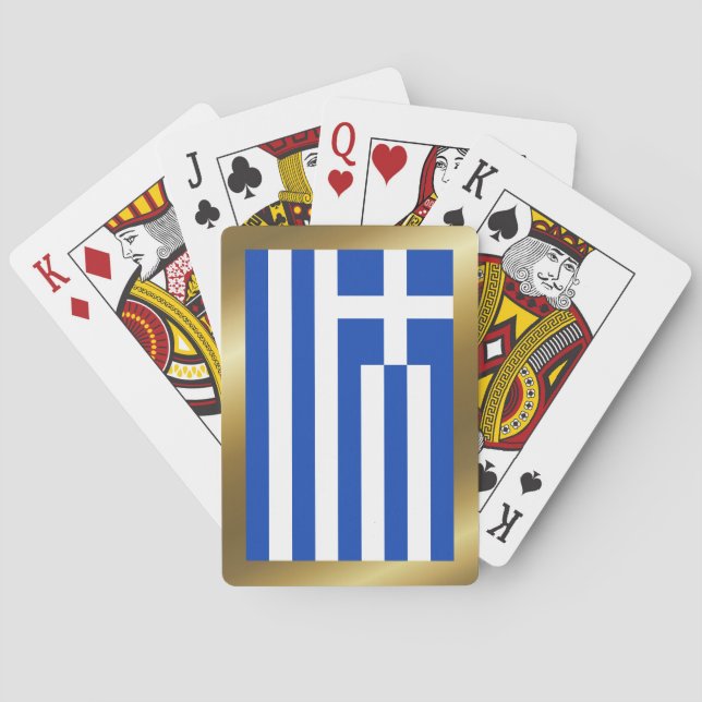 Cartas de juego de la bandera de Grecia (Reverso)