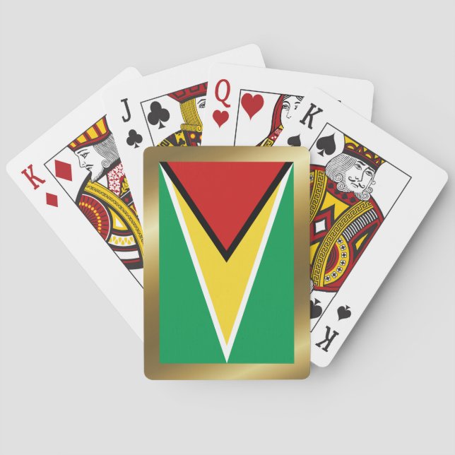 Cartas de juego de la bandera de Guyana (Reverso)