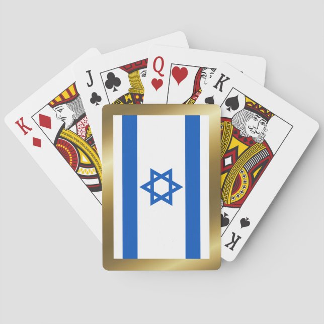 Cartas de juego de la bandera de Israel (Reverso)