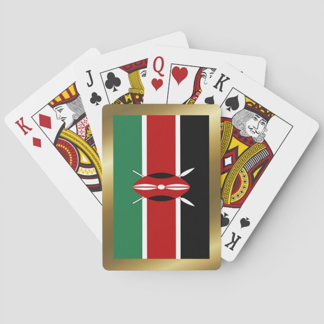Cartas de juego de la bandera de Kenia (Reverso)