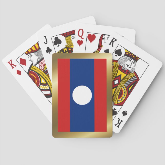 Cartas de juego de la bandera de Laos (Reverso)