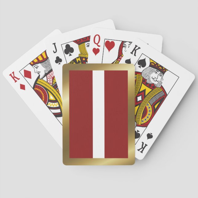 Cartas de juego de la bandera de Letonia (Reverso)