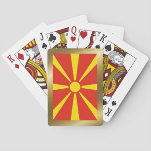 Cartas de juego de la bandera de Macedonia del Nor