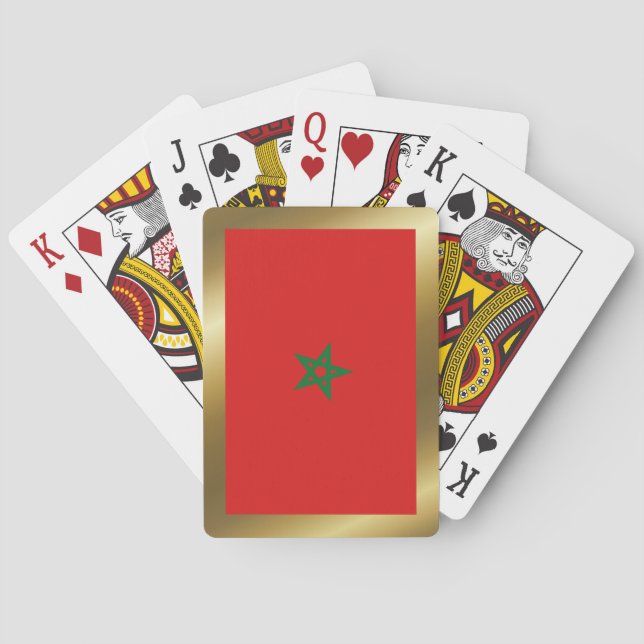 Cartas de juego de la bandera de Marruecos (Reverso)