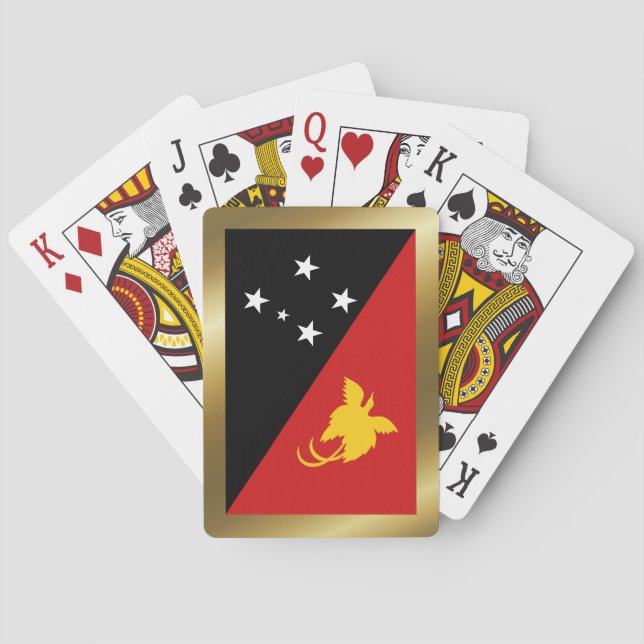 Cartas de juego de la bandera de Papúa Nueva Guine (Reverso)