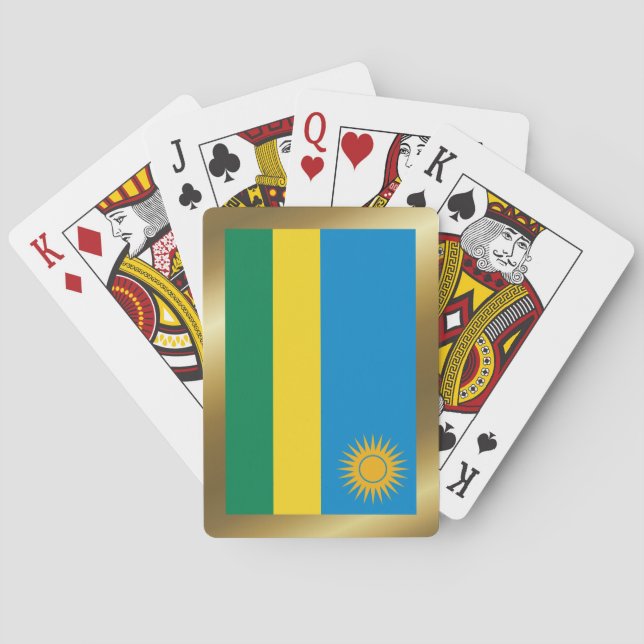 Cartas de juego de la bandera de Ruanda (Reverso)