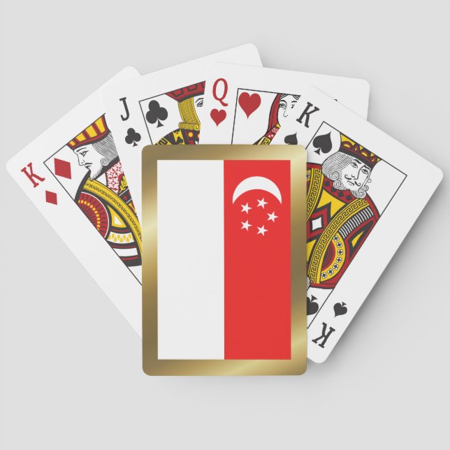 Cartas de juego de la bandera de Singapur (Reverso)