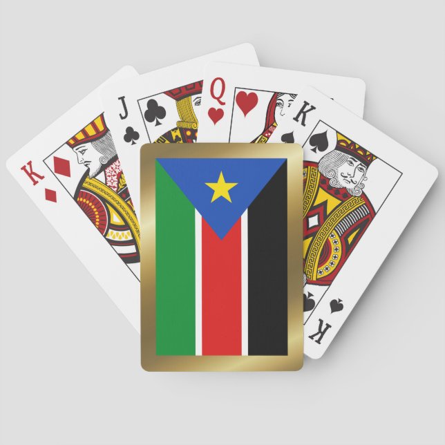 Cartas de juego de la bandera de Sudán del Sur (Reverso)