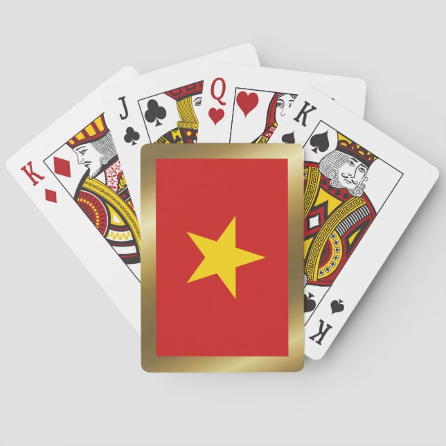Cartas de juego de la bandera de Vietnam (Reverso)